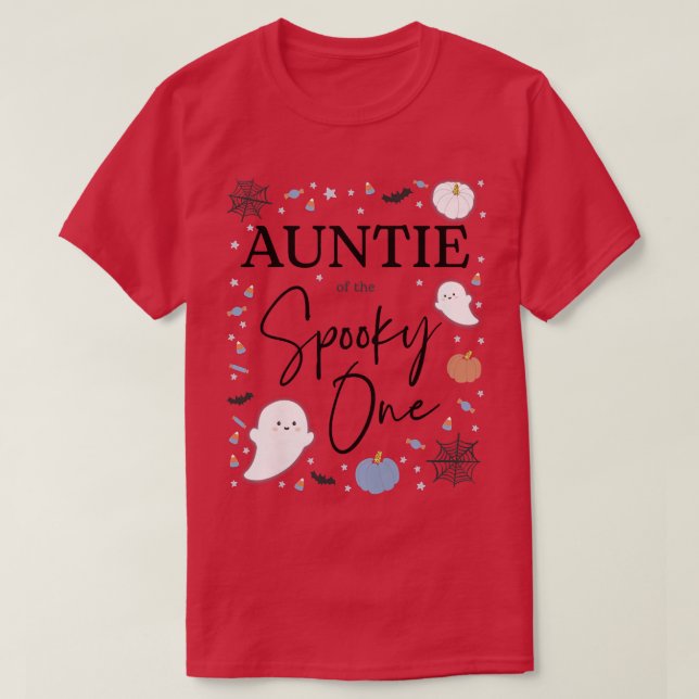 Womens Auntie of the Spooky One First Birthday Boy T-Shirt (Design Front)