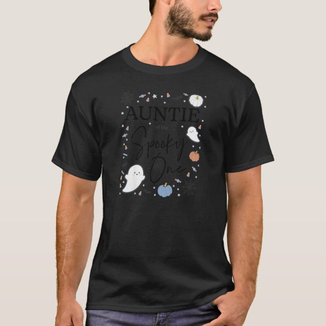 Womens Auntie Of The Spooky One First Birthday Boy T-Shirt (Front)
