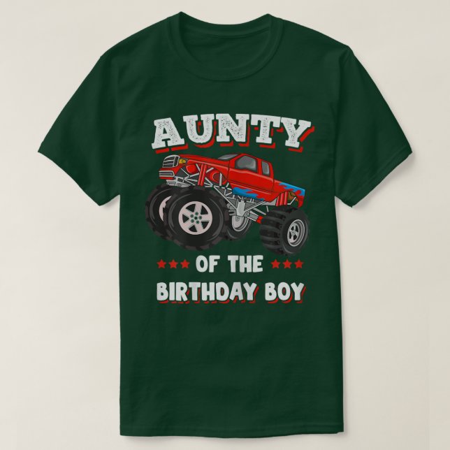 Womens Aunty Of The Birthday Boy Fathers Monster T T-Shirt (Design Front)