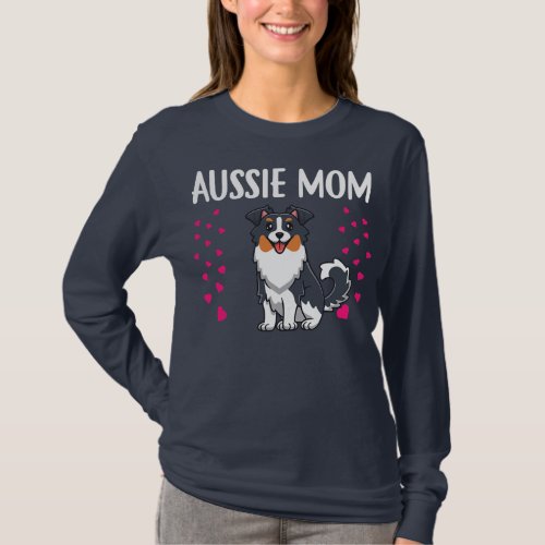 Womens Aussie Mom Funny Australian Shepherd Dog T_Shirt