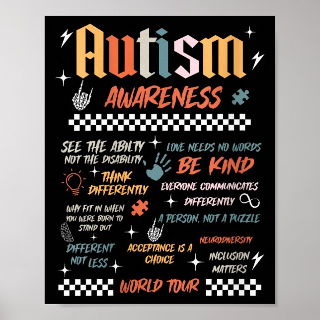Women's autism awareness world tour be kind poster (Front)