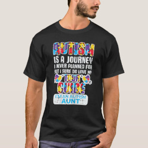 Womens Autism Journey Never Planned Tour Guide Aun T-Shirt