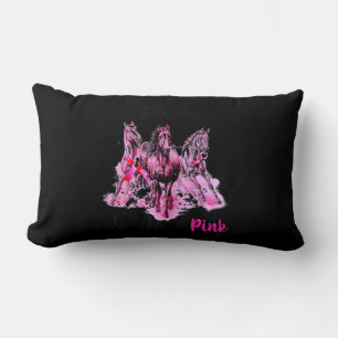 Womens Awareness In October We Wear Pink Horse Bre Lumbar Pillow