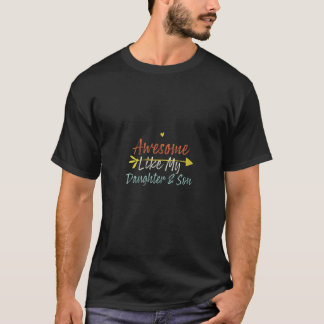 Womens Awesome Like My Daughter and Son V Neck T-Shirt