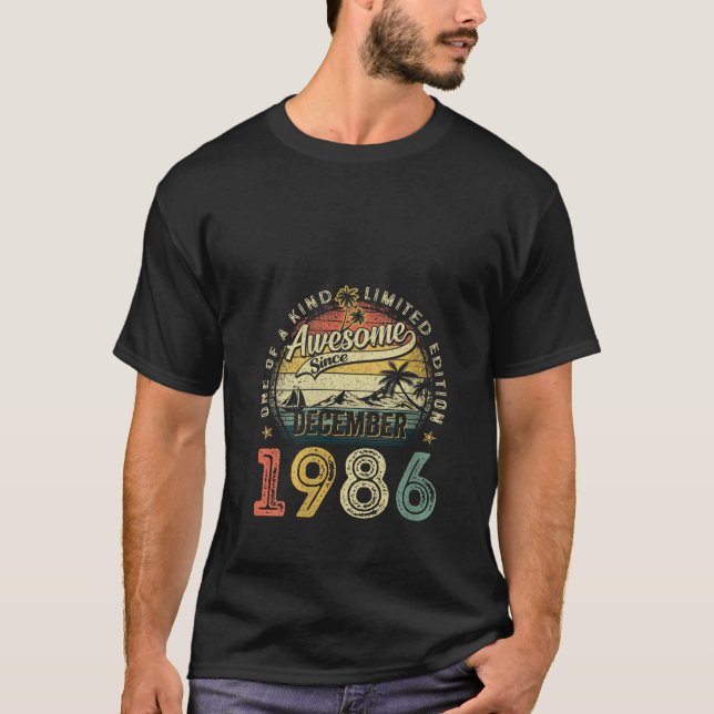 Womens Awesome Since December 1986 39 Years Old 39 T-Shirt (Front)