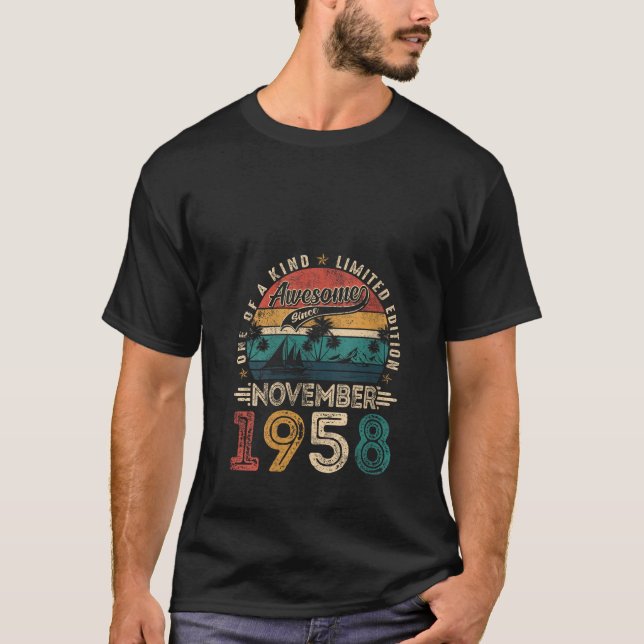 Womens Awesome Since November 1958 67 Years Old 67 T-Shirt (Front)