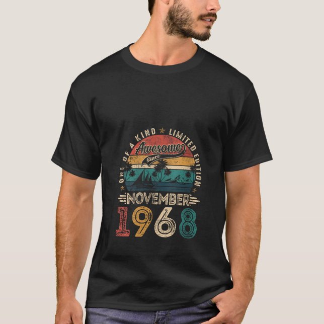Womens Awesome Since November 1968 57 Years Old 57 T-Shirt (Front)