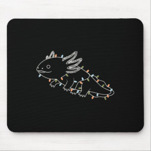 Womens Axolotl Tree Merry Christmas Funny Ugly Chr Mouse Pad