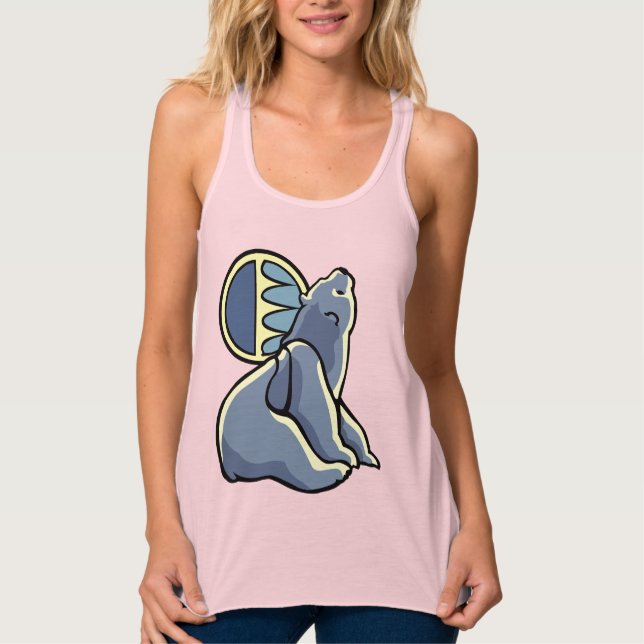 Women's Baby Bear Tank Top Shirt Bear Cub Tops (Front)