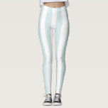 Women&#39;s Baby Blue And White Stripe Leggings at Zazzle