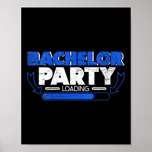 Womens Bachelor Loading Groom Bride Party Funny V- Poster (Front)