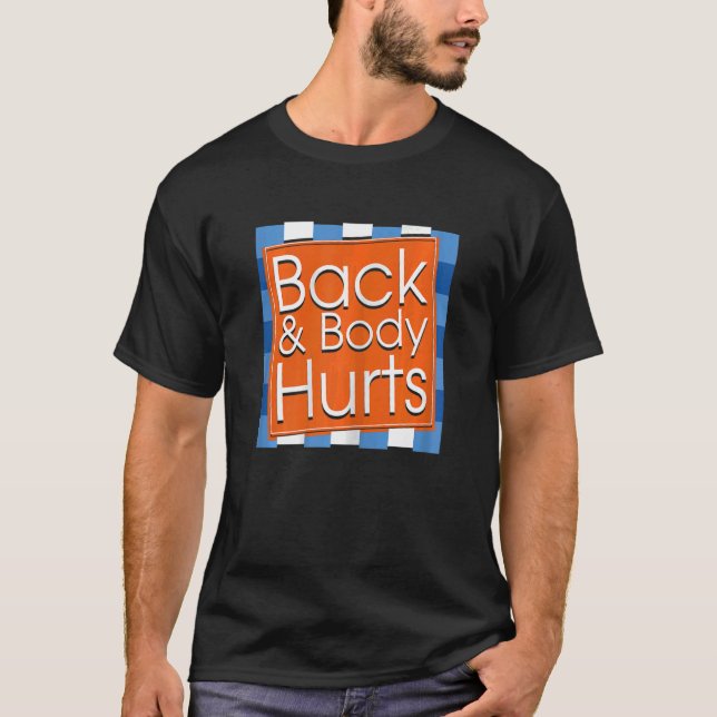 Womens  Back Body Hurts Quote Workout Gym Top 1 (Front)