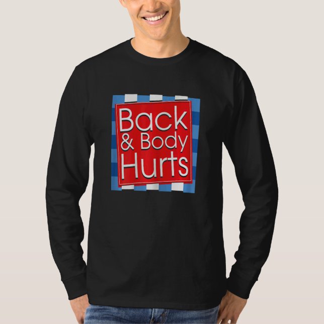 Womens  Back Body Hurts Quote Workout Gym Top 3 (Front)