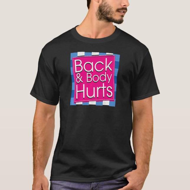 Womens  Back Body Hurts Quote Workout Gym Top  5 (Front)