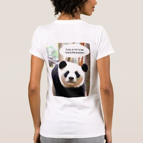 Womens Back Print T_Shirts Hamlet Quote Panda