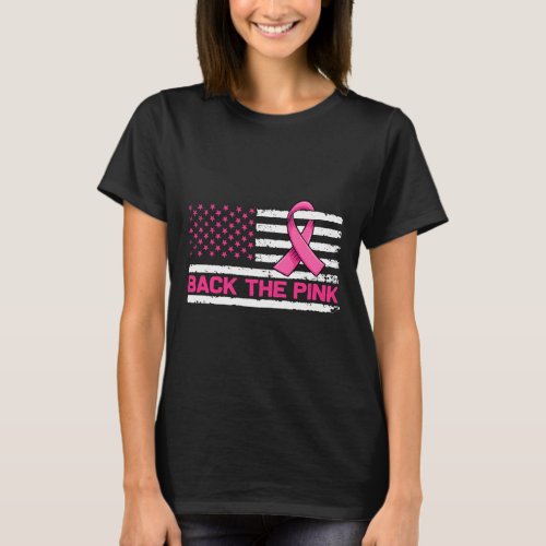 Womens Back The Pink Breast Cancer Awareness With  T_Shirt