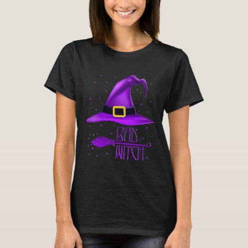Women's bad witch halloween shirt for women cute