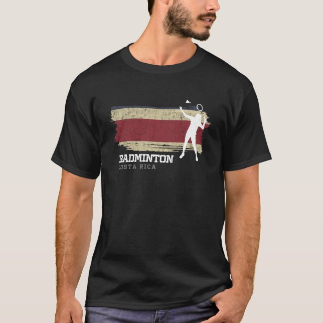 Womens Badminton Costa Rica Net Games Player Badmi T-Shirt (Front)