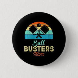 Womens Ball Busters Funny Pickleball Team V-neck Button