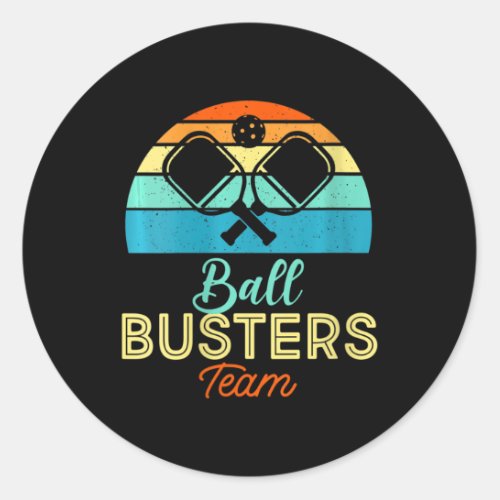 Womens Ball Busters Funny Pickleball Team V_neck  Classic Round Sticker