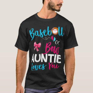 Womens Baseball Gender Reveal TeamBaseball or Bow T-Shirt
