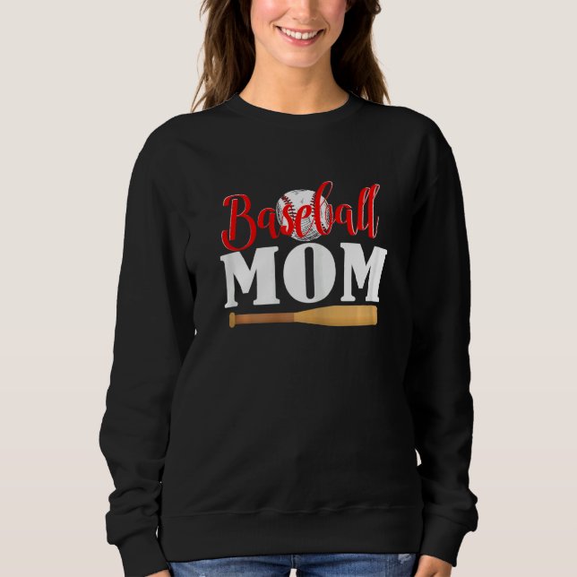 Womens Baseball Mom Mother's Day Sweatshirt (Front)