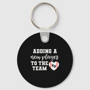 Womens Baseball Pregnancy Announcement Shirt Sprin Keychain