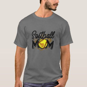 Womens Baseball Softball Mom Leopard Tee Women Gir