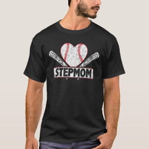 Womens Baseball Stepmom Matching Family Softball B T-Shirt