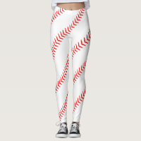 Women's Baseball Stitches (Seams) White Leggings