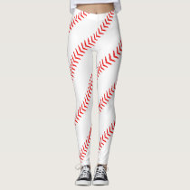 Women's Baseball Stitches (Seams) White Leggings Women's Baseball Stitches (Seams) White Leggings