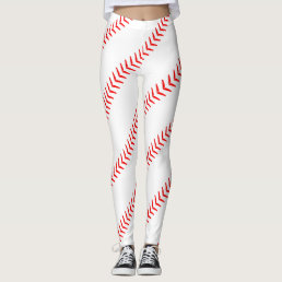 Women&#39;s Baseball Stitches (Seams) White Leggings