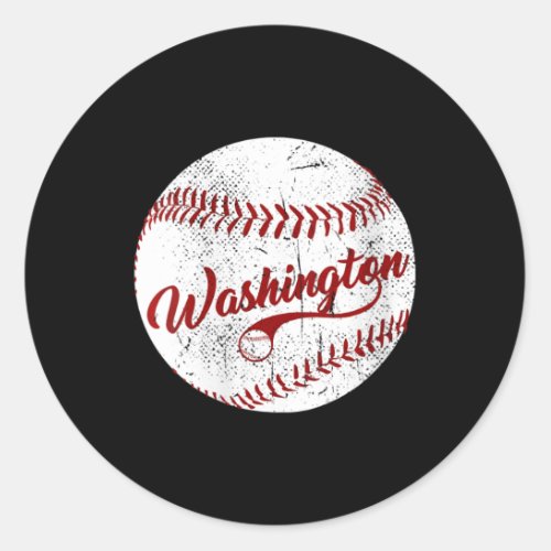 Womens Baseball Washington Dc Team  Classic Round Sticker