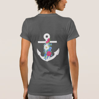 Women's Basic Anchor with Flowers T-shirt