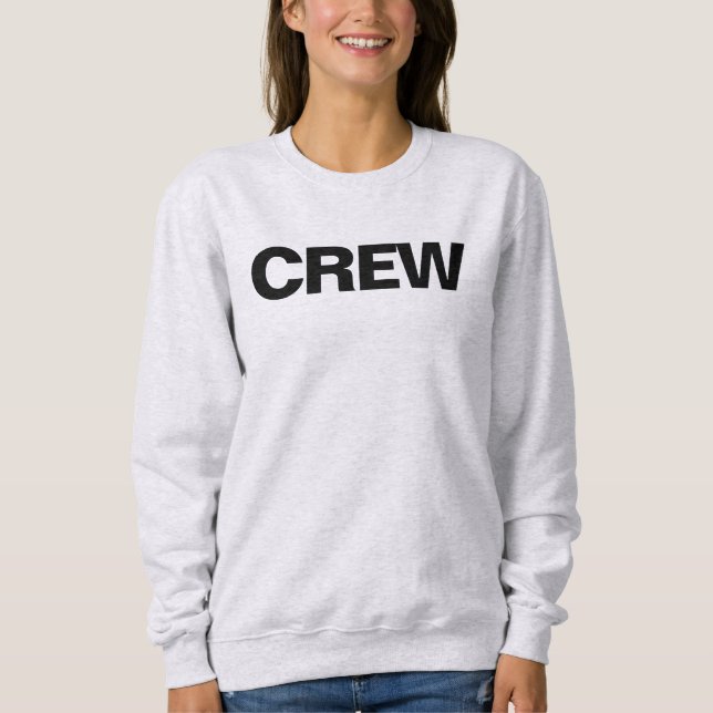 Womens Basic Ash Grey Sweatshirts Crew Member (Front)