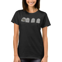 Women's Basic black Tee Halloween MITM Grave