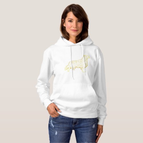 Womens Basic Hooded Sweatshirt Golden retriever