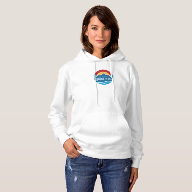 Women's basic hoodie with round logo (Front Full)