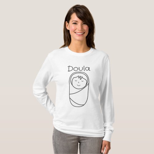 Womens Basic Long Sleeve Doula Shirt