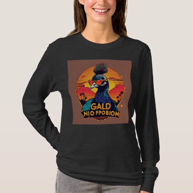 Women's Basic Sweatshirt with baby peacock  T-Shirt (Front)