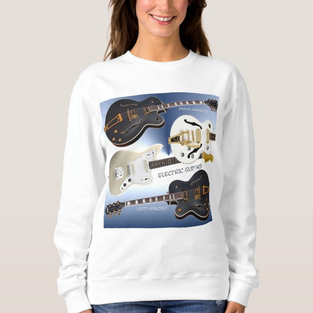 Women's Basic Sweatshirt with Electric Guitars (Front)