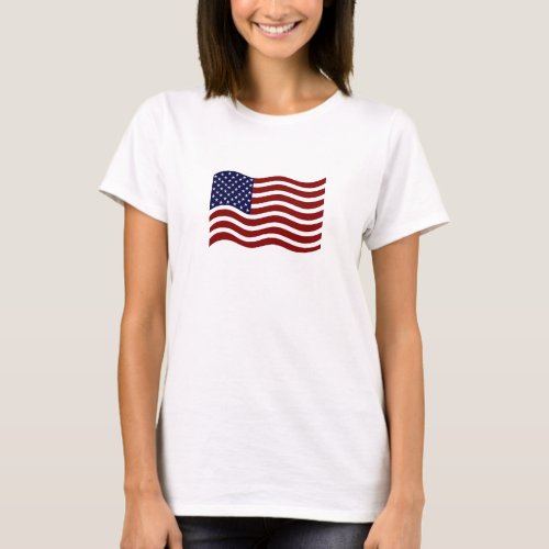 Womens Basic T_Shirt _ American Flag