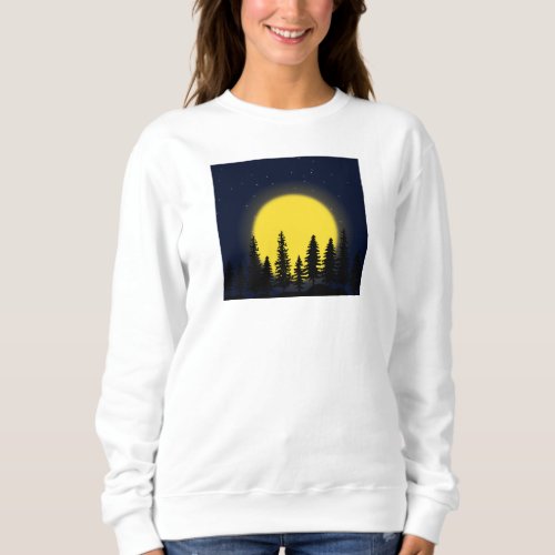 Womens Basic T shirt  moon night