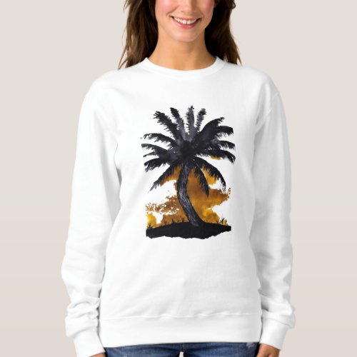 Womens Basic T shirt  palm tree