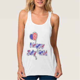 Women's Basic Tank Top/Happy July 4th Top