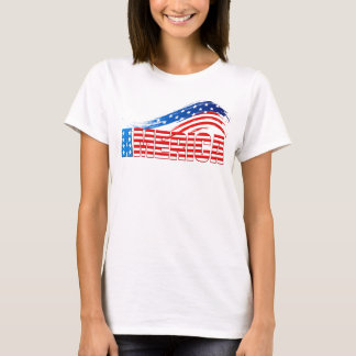 Women's Basic Tee - AMERICA in Stars Stripes