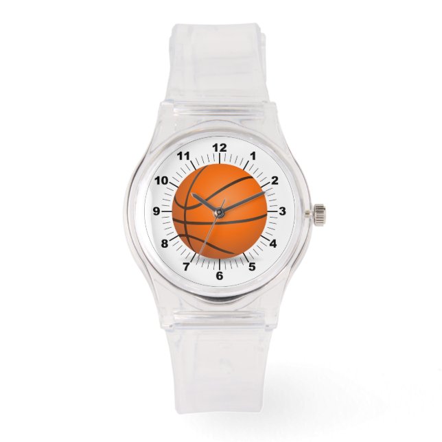 Women's Basketball Sporty Pink Silicon Watch (Front)
