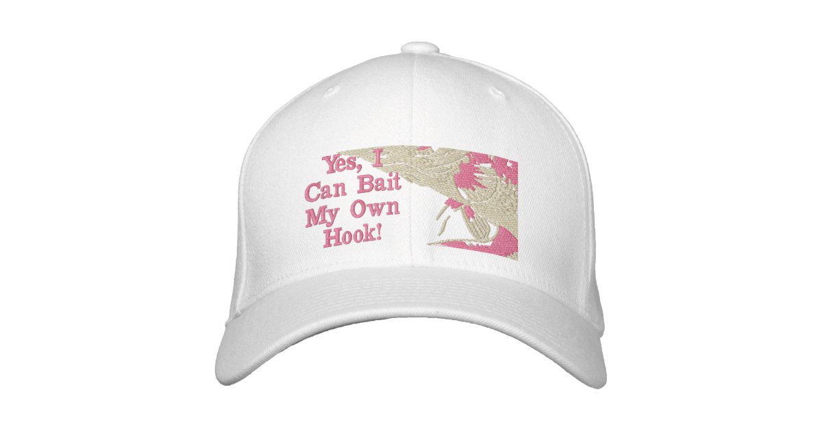Women's Bass Fishing Pink Bait My Own Hook Embroidered Baseball Cap