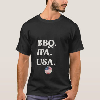 Womens BBQ IPA USA Funny Patriotic 4th of July Bee T-Shirt