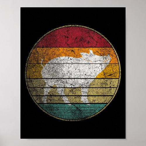 Women's bbq pig - vintage birthday mother's poster